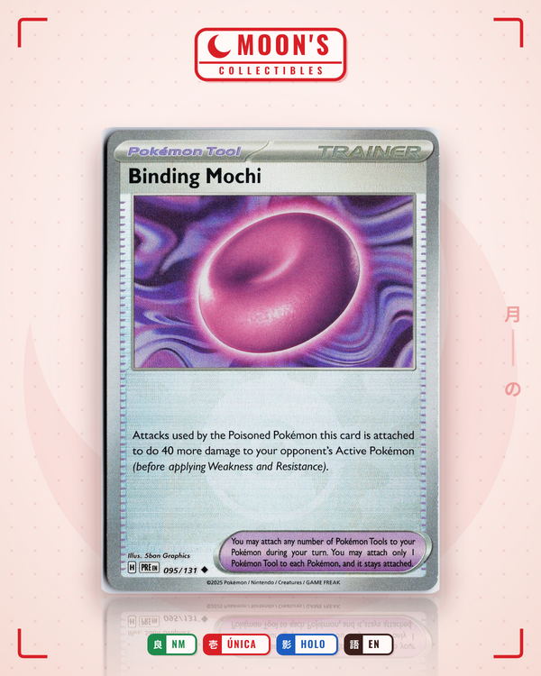 Carta Pokémon Binding Mochi · Prismatic Evolutions #095/131 (NM) — pieza única en Moon's Collectibles México