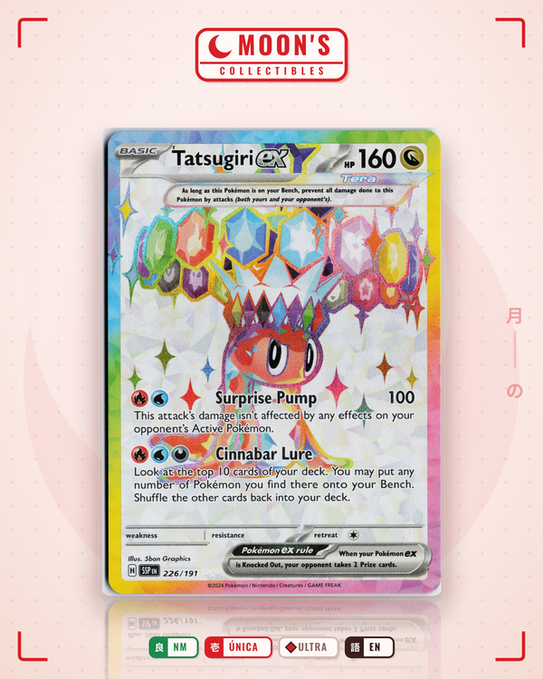Carta Pokémon Tatsugiri ex · Surging Sparks #226/191 (NM) — pieza única en Moon's Collectibles México