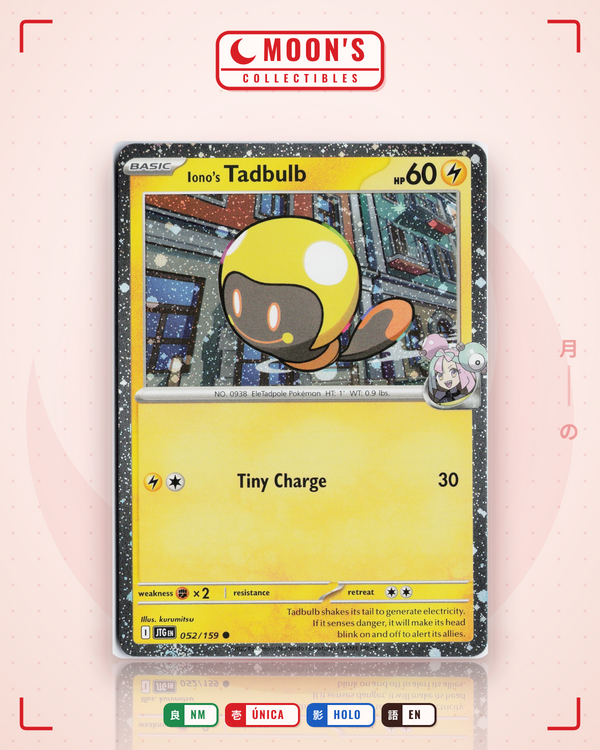 Carta Pokémon Iono's Tadbulb · Journey Together #052/159 (NM) — pieza única en Moon's Collectibles México