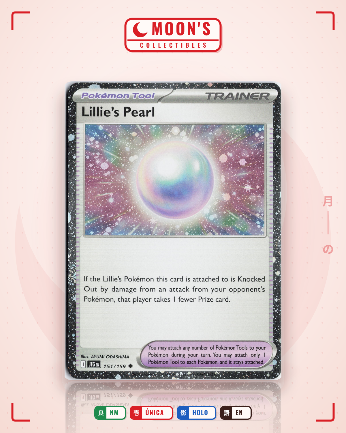 Carta Pokémon Lillie's Pearl · Journey Together #151/159 (NM) — pieza única en Moon's Collectibles México