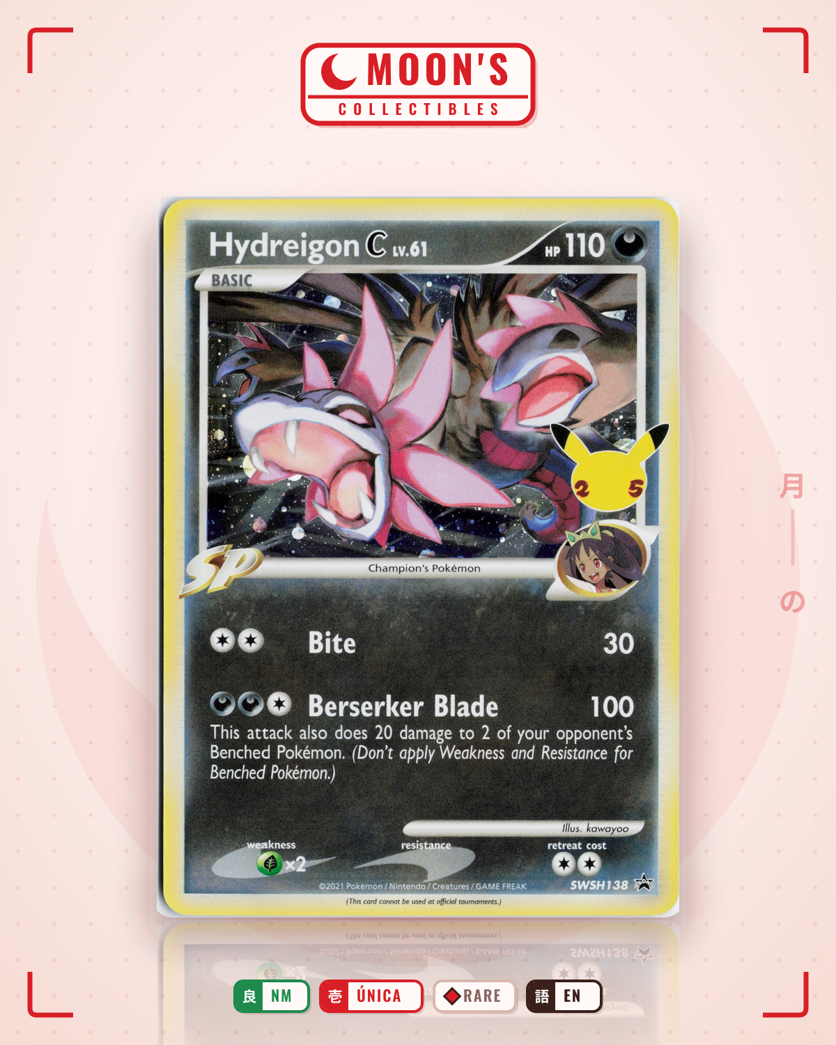 Carta Pokémon Hydreigon C · SWSH Black Star Promos #SWSH138 (NM) — pieza única en Moon's Collectibles México