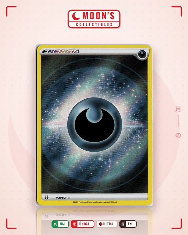 Carta Pokémon Darkness Energy · Crown Zenith #158/159 (NM) — pieza única en Moon's Collectibles México