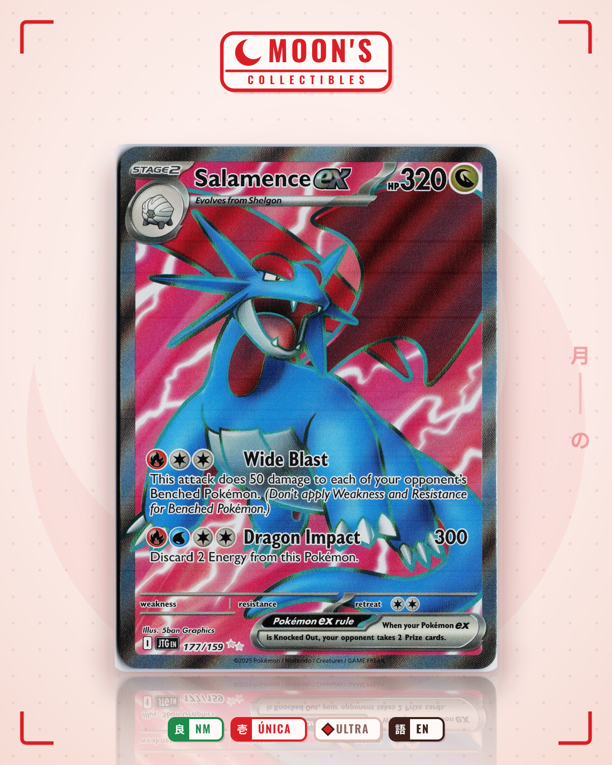Carta Pokémon Salamence ex · Journey Together #177/159 (NM) — pieza única en Moon's Collectibles México