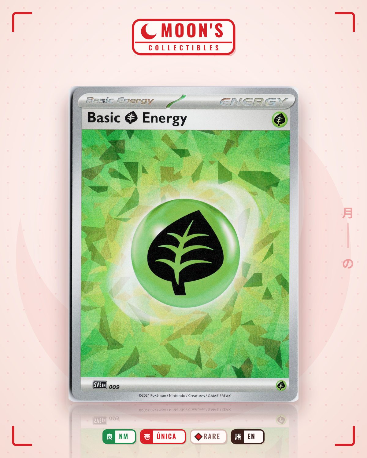 Carta Pokémon Basic Grass Energy · Scarlet & Violet Energies #009 (NM) — pieza única en Moon's Collectibles México