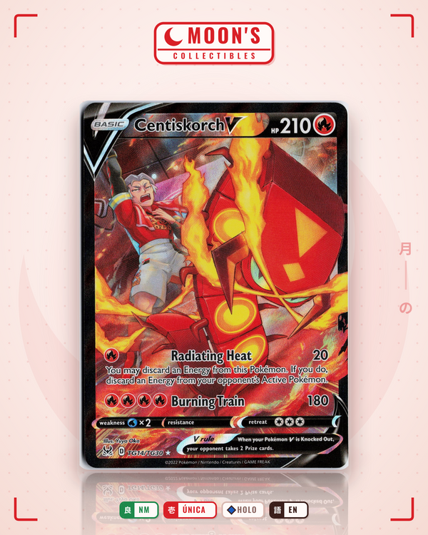 Carta Pokémon Centiskorch V · Lost Origin Trainer Gallery #TG14/TG30 (NM) — pieza única en Moon's Collectibles México