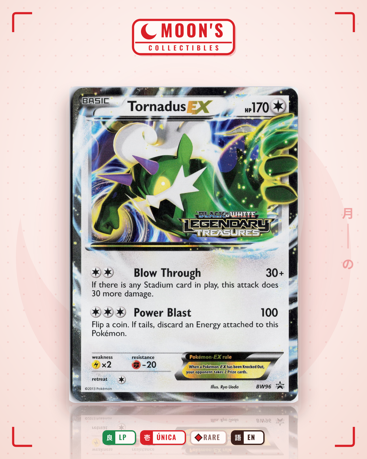 Carta Pokémon Tornadus-EX · BW Black Star Promos #BW96 (LP) — pieza única en Moon's Collectibles México