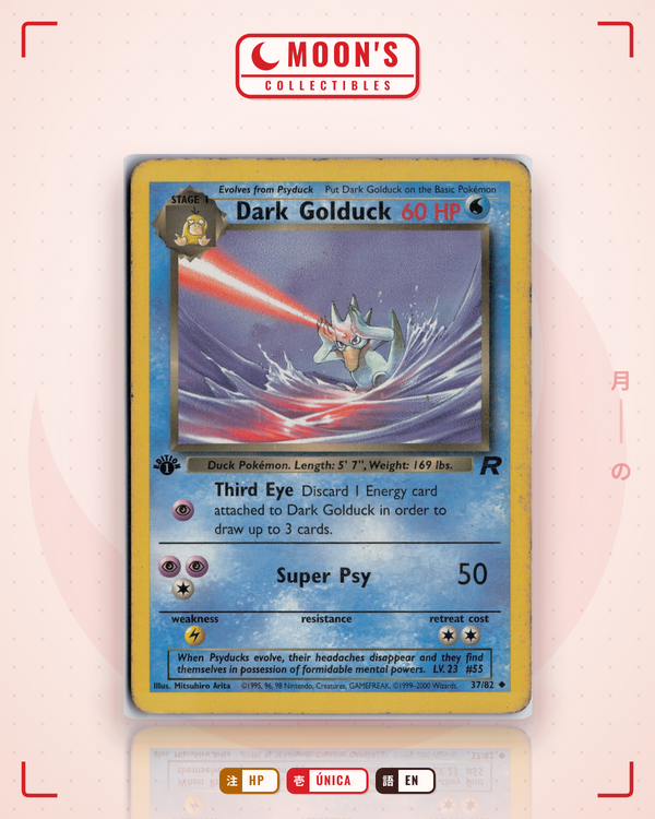 Carta Pokémon Dark Golduck · Team Rocket #37/82 (HP) — pieza única en Moon's Collectibles México