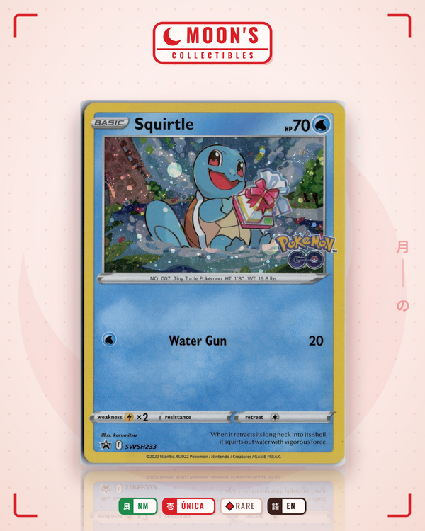 Carta Pokémon Squirtle · SWSH Black Star Promos #SWSH233 (NM) — pieza única en Moon's Collectibles México