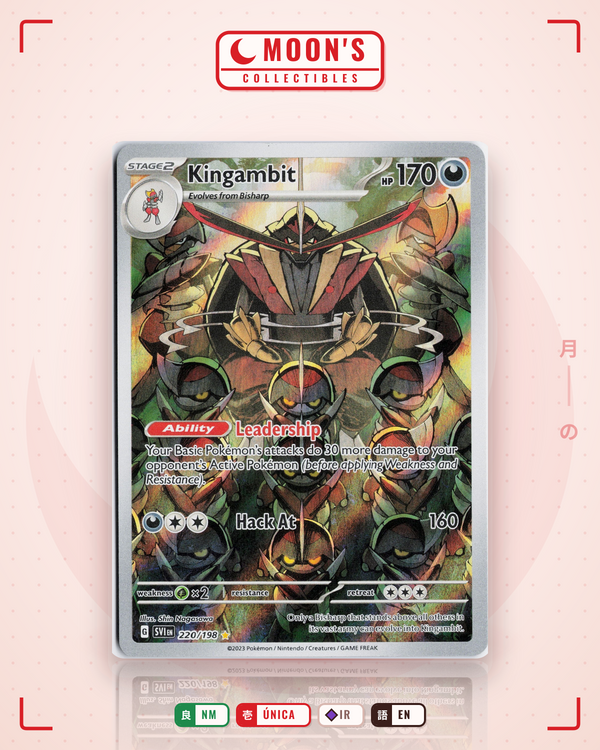 Carta Pokémon Kingambit · Scarlet & Violet #220/198 (NM) — pieza única en Moon's Collectibles México