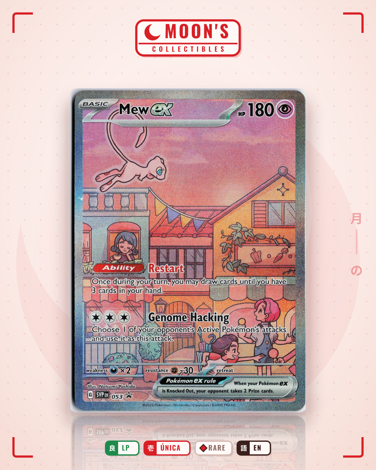Carta Pokémon Mew ex · Scarlet & Violet Black Star Promos #053 (LP) — pieza única en Moon's Collectibles México