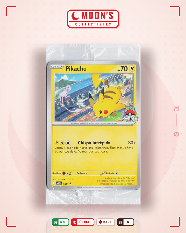 Carta Pokémon Pikachu · Scarlet & Violet Black Star Promos #190 (NM) — pieza única en Moon's Collectibles México