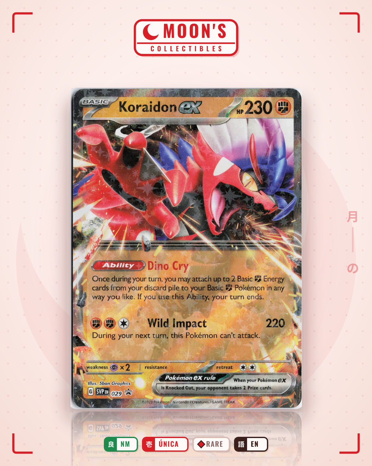 Carta Pokémon Koraidon ex · Scarlet & Violet Black Star Promos #029 (NM) — pieza única en Moon's Collectibles México