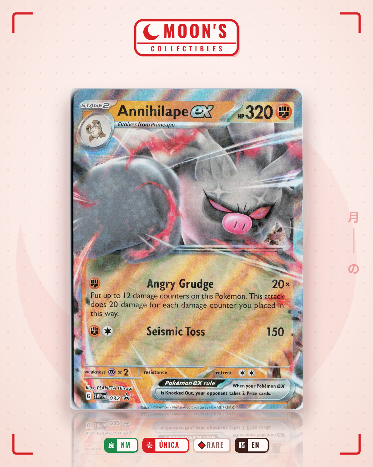Carta Pokémon Annihilape ex · Scarlet & Violet Black Star Promos #032 (NM) — pieza única en Moon's Collectibles México
