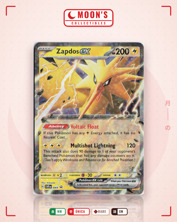 Carta Pokémon Zapdos ex · Scarlet & Violet Black Star Promos #049 (NM) — pieza única en Moon's Collectibles México