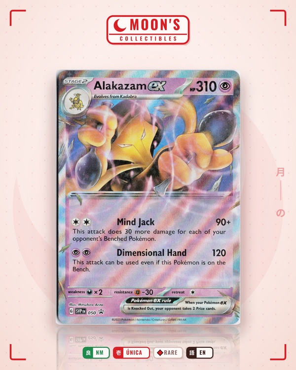 Carta Pokémon Alakazam ex · Scarlet & Violet Black Star Promos #050 (NM) — pieza única en Moon's Collectibles México