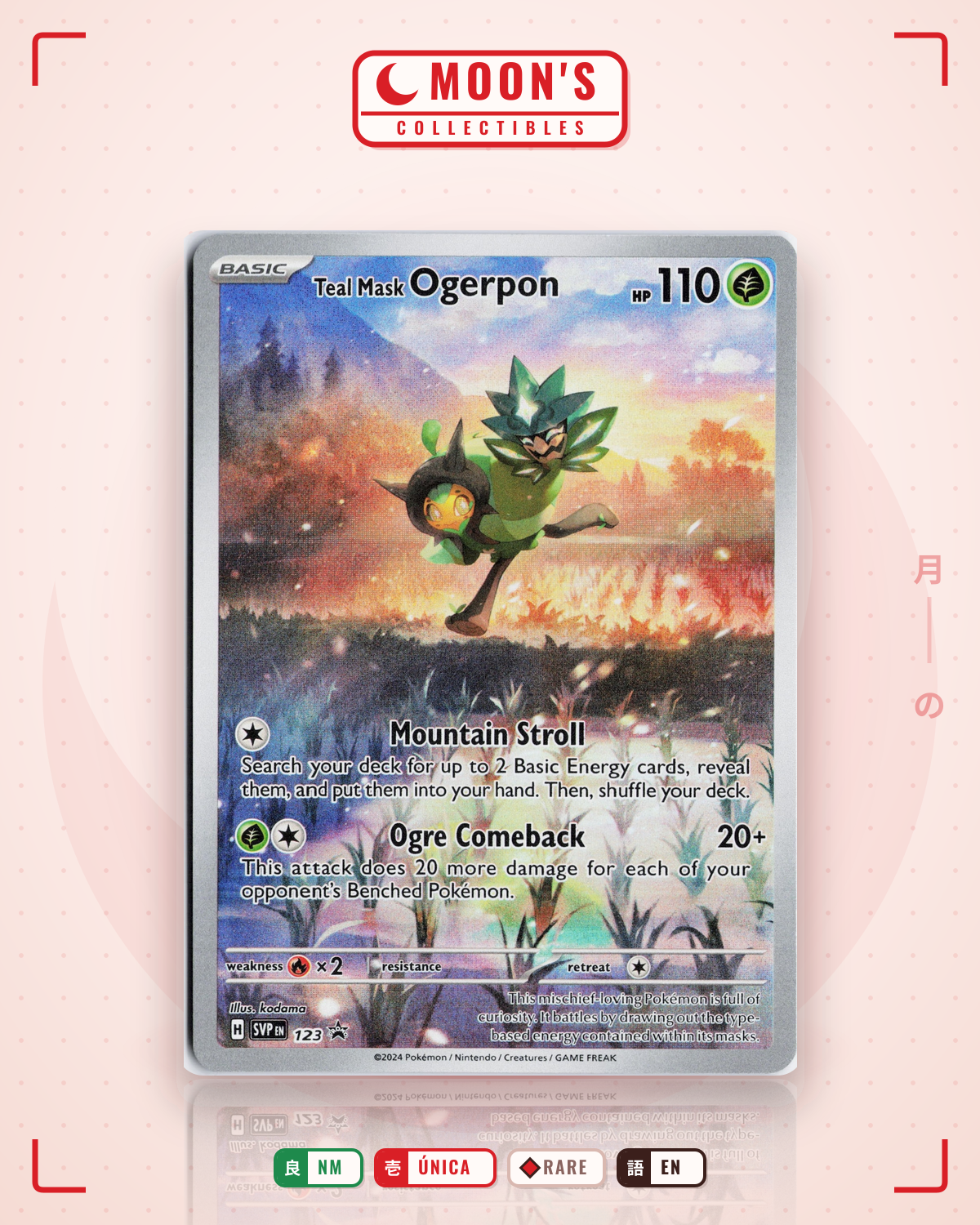 Carta Pokémon Teal Mask Ogerpon · Scarlet & Violet Black Star Promos #123 (NM) — pieza única en Moon's Collectibles México