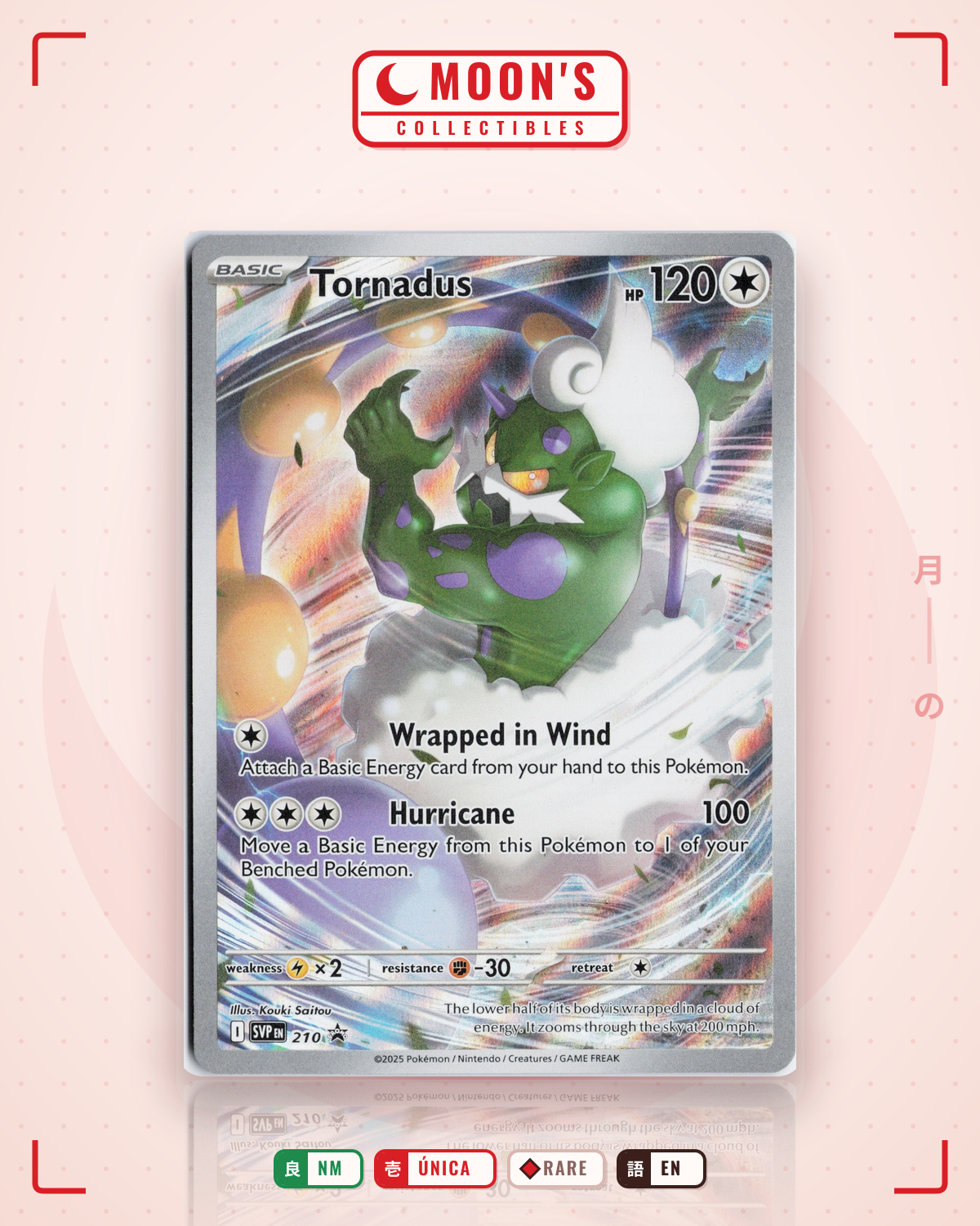 Carta Pokémon Tornadus · Scarlet & Violet Black Star Promos #210 (NM) — pieza única en Moon's Collectibles México