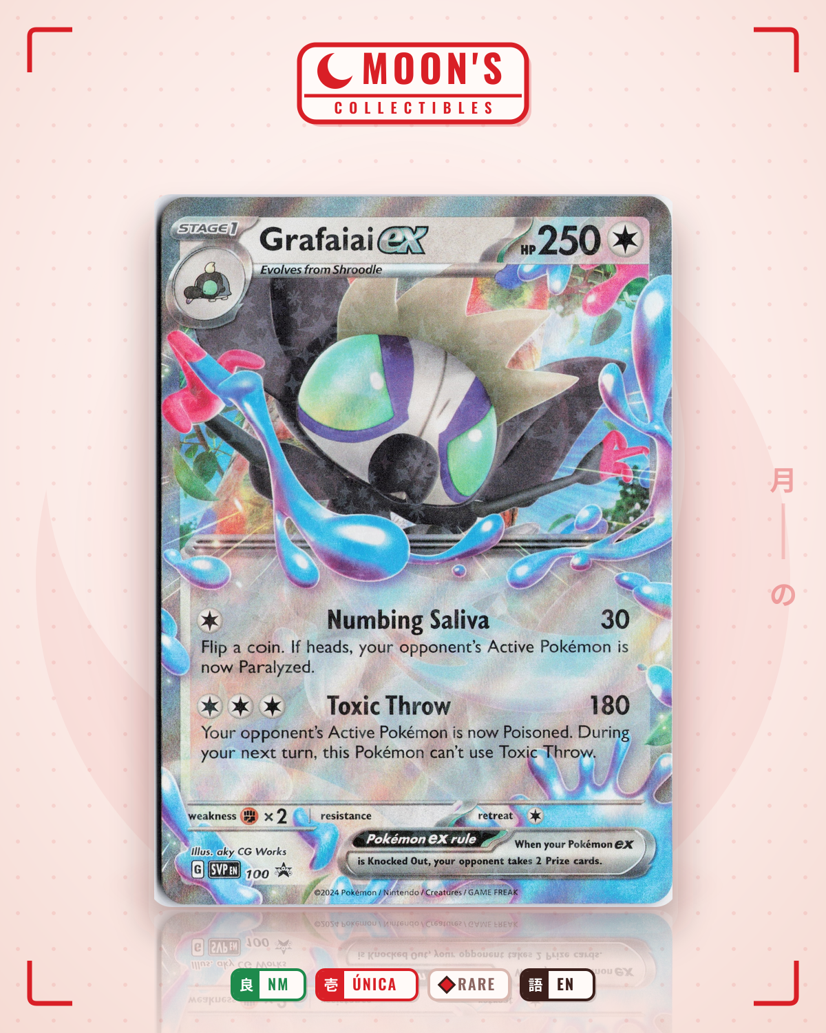 Carta Pokémon Grafaiai ex · Scarlet & Violet Black Star Promos #100 (NM) — pieza única en Moon's Collectibles México