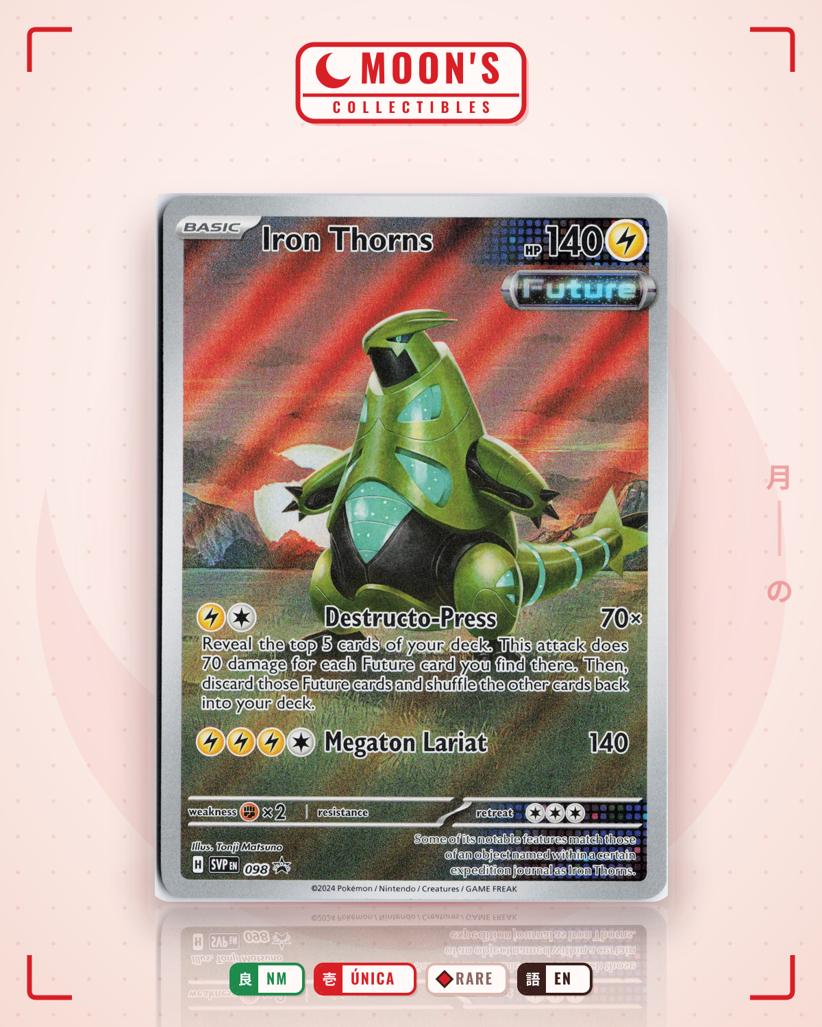 Carta Pokémon Iron Thorns · Scarlet & Violet Black Star Promos #098 (NM) — pieza única en Moon's Collectibles México