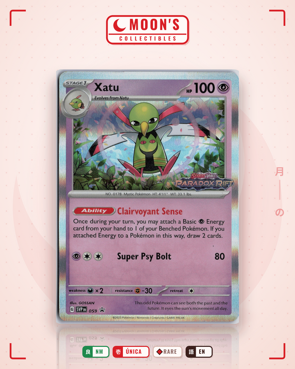 Carta Pokémon Xatu · Scarlet & Violet Black Star Promos #059 (NM) — pieza única en Moon's Collectibles México