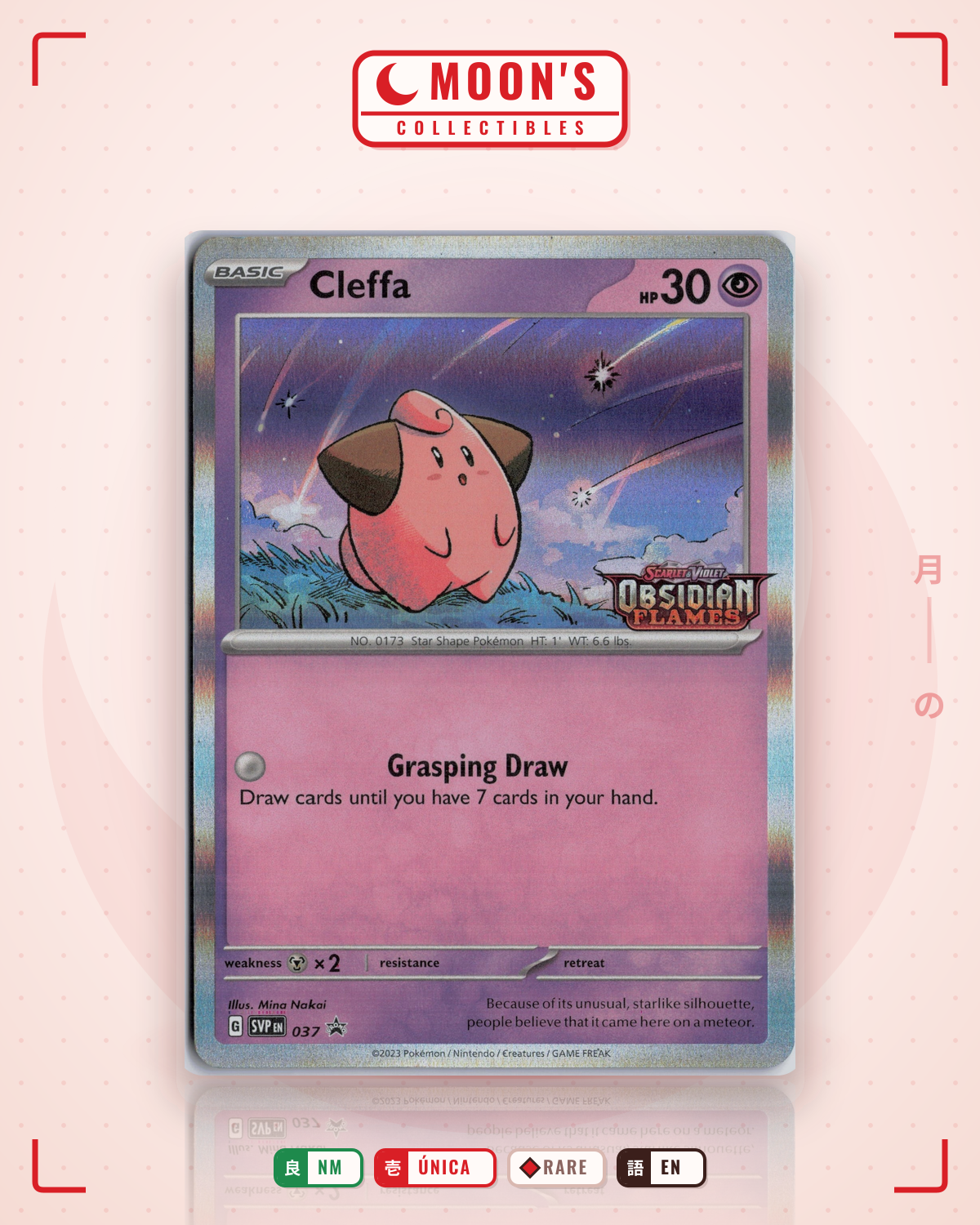 Carta Pokémon Cleffa · Scarlet & Violet Black Star Promos #037 (NM) — pieza única en Moon's Collectibles México