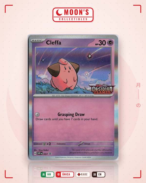 Carta Pokémon Cleffa · Scarlet & Violet Black Star Promos #037 (NM) — pieza única en Moon's Collectibles México