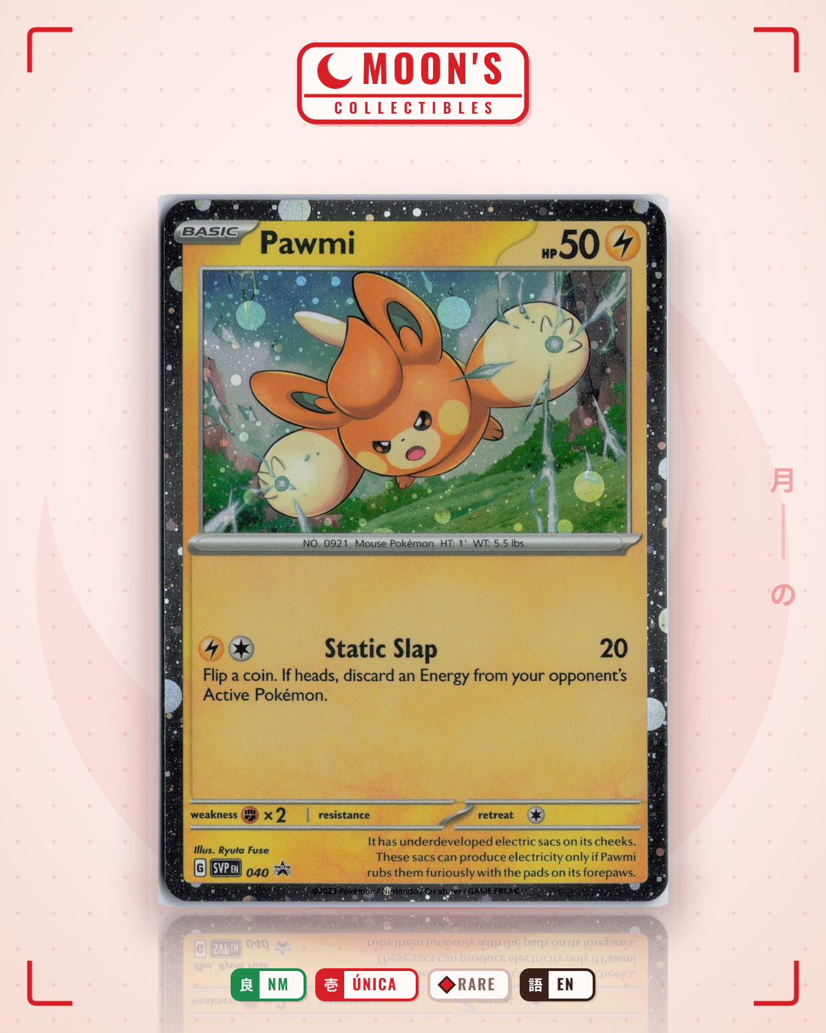 Carta Pokémon Pawmi · Scarlet & Violet Black Star Promos #040 (NM) — pieza única en Moon's Collectibles México