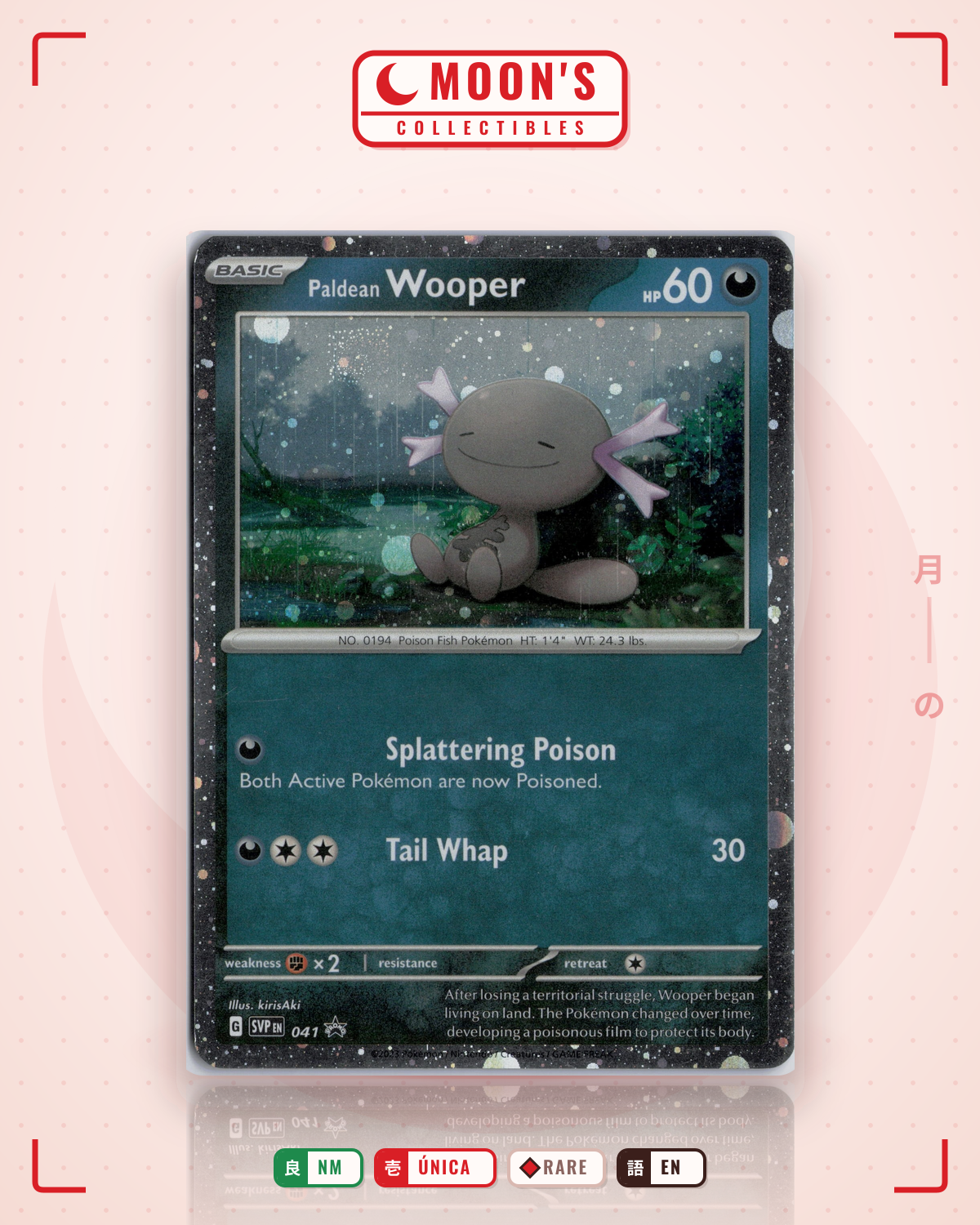 Carta Pokémon Paldean Wooper · Scarlet & Violet Black Star Promos #041 (NM) — pieza única en Moon's Collectibles México