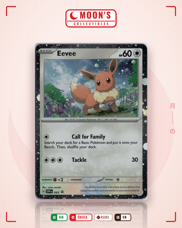 Carta Pokémon Eevee · Scarlet & Violet Black Star Promos #043 (NM) — pieza única en Moon's Collectibles México