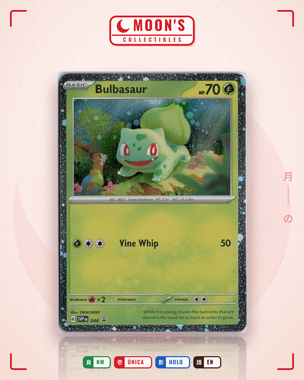 Carta Pokémon Bulbasaur · Scarlet & Violet Black Star Promos #046 (NM) — pieza única en Moon's Collectibles México