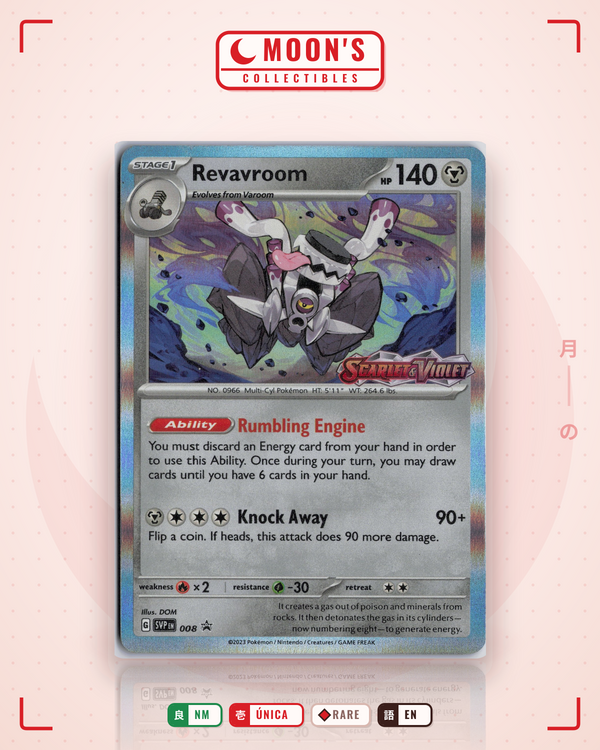 Carta Pokémon Revavroom · Scarlet & Violet Black Star Promos #008 (NM) — pieza única en Moon's Collectibles México