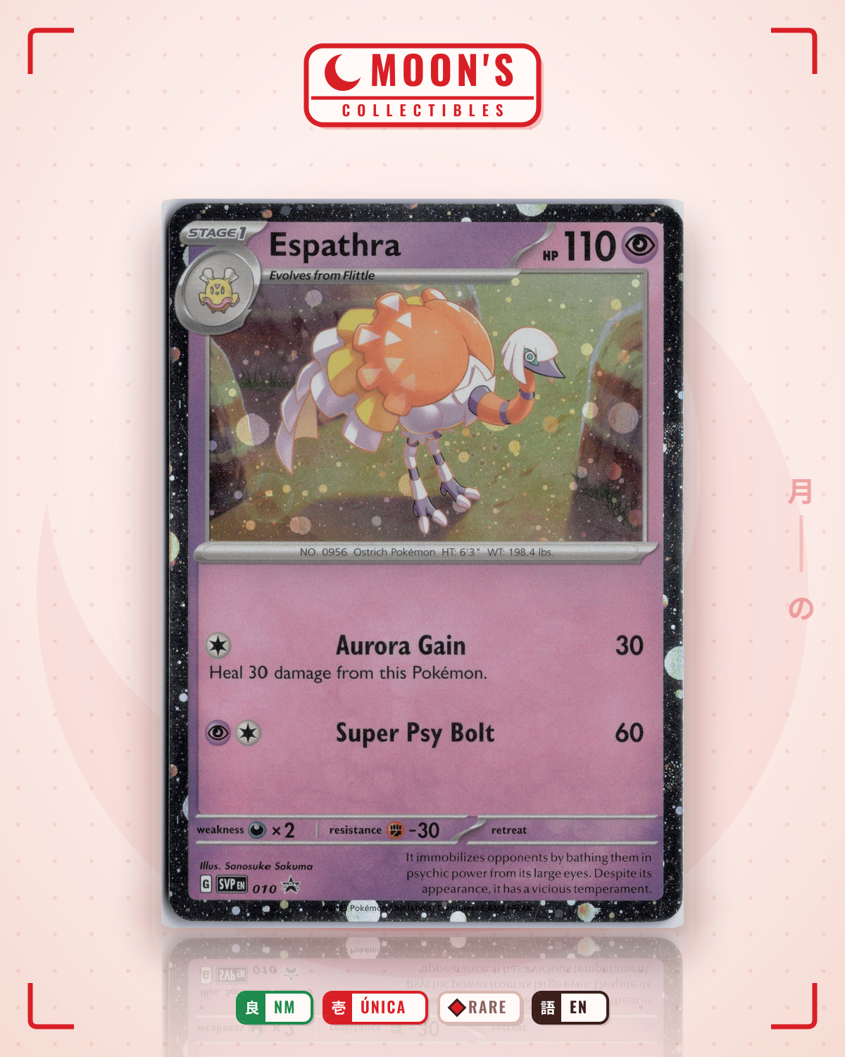 Carta Pokémon Espathra · Scarlet & Violet Black Star Promos #010 (NM) — pieza única en Moon's Collectibles México