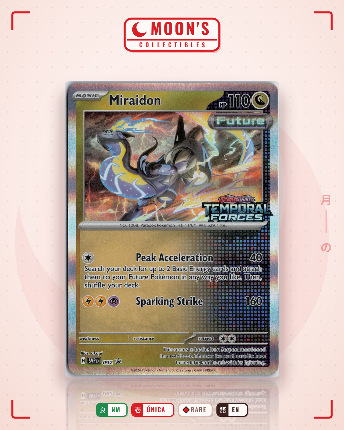 Carta Pokémon Miraidon · Scarlet & Violet Black Star Promos #092 (NM) — pieza única en Moon's Collectibles México