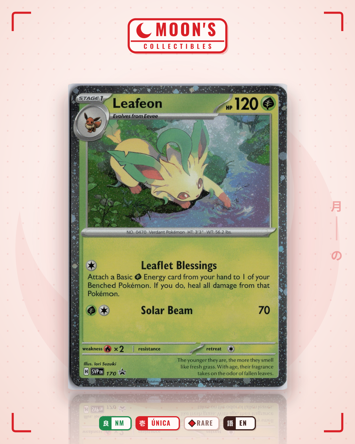 Carta Pokémon Leafeon · Scarlet & Violet Black Star Promos #170 (NM) — pieza única en Moon's Collectibles México