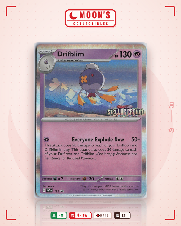 Carta Pokémon Drifblim · Scarlet & Violet Black Star Promos #135 (NM) — pieza única en Moon's Collectibles México
