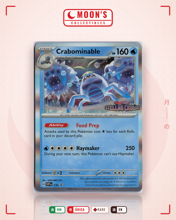 Carta Pokémon Crabominable · Scarlet & Violet Black Star Promos #134 (NM) — pieza única en Moon's Collectibles México