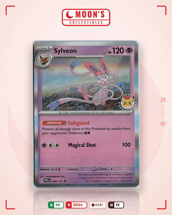 Carta Pokémon Sylveon · Prismatic Evolutions #040/131 (NM) — pieza única en Moon's Collectibles México