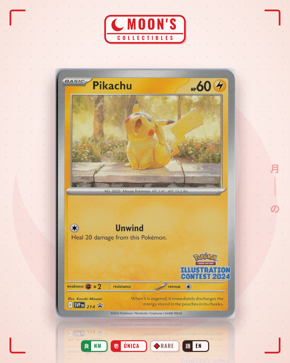 Carta Pokémon Pikachu · Scarlet & Violet Black Star Promos #214 (NM) — pieza única en Moon's Collectibles México
