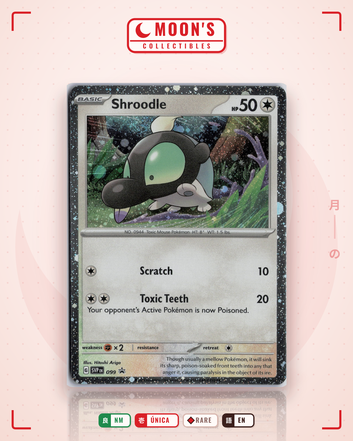 Carta Pokémon Shroodle · Scarlet & Violet Black Star Promos #099 (NM) — pieza única en Moon's Collectibles México