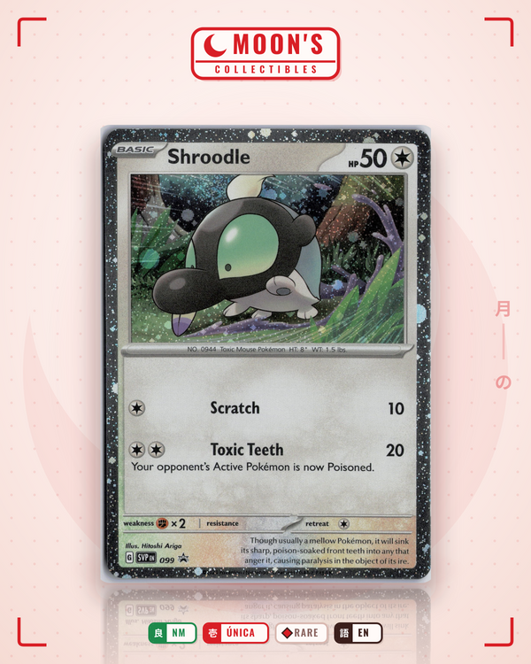 Carta Pokémon Shroodle · Scarlet & Violet Black Star Promos #099 (NM) — pieza única en Moon's Collectibles México