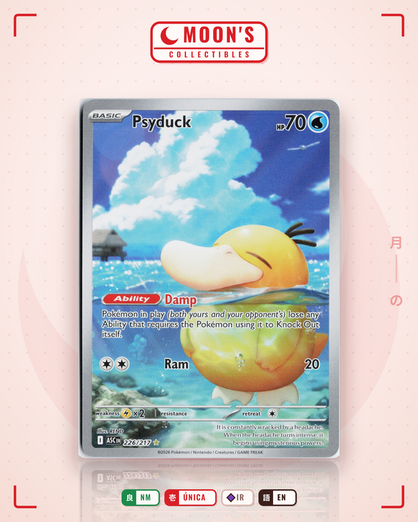 Carta Pokémon Psyduck · Ascended Heroes #226/217 (NM) — pieza única en Moon's Collectibles México