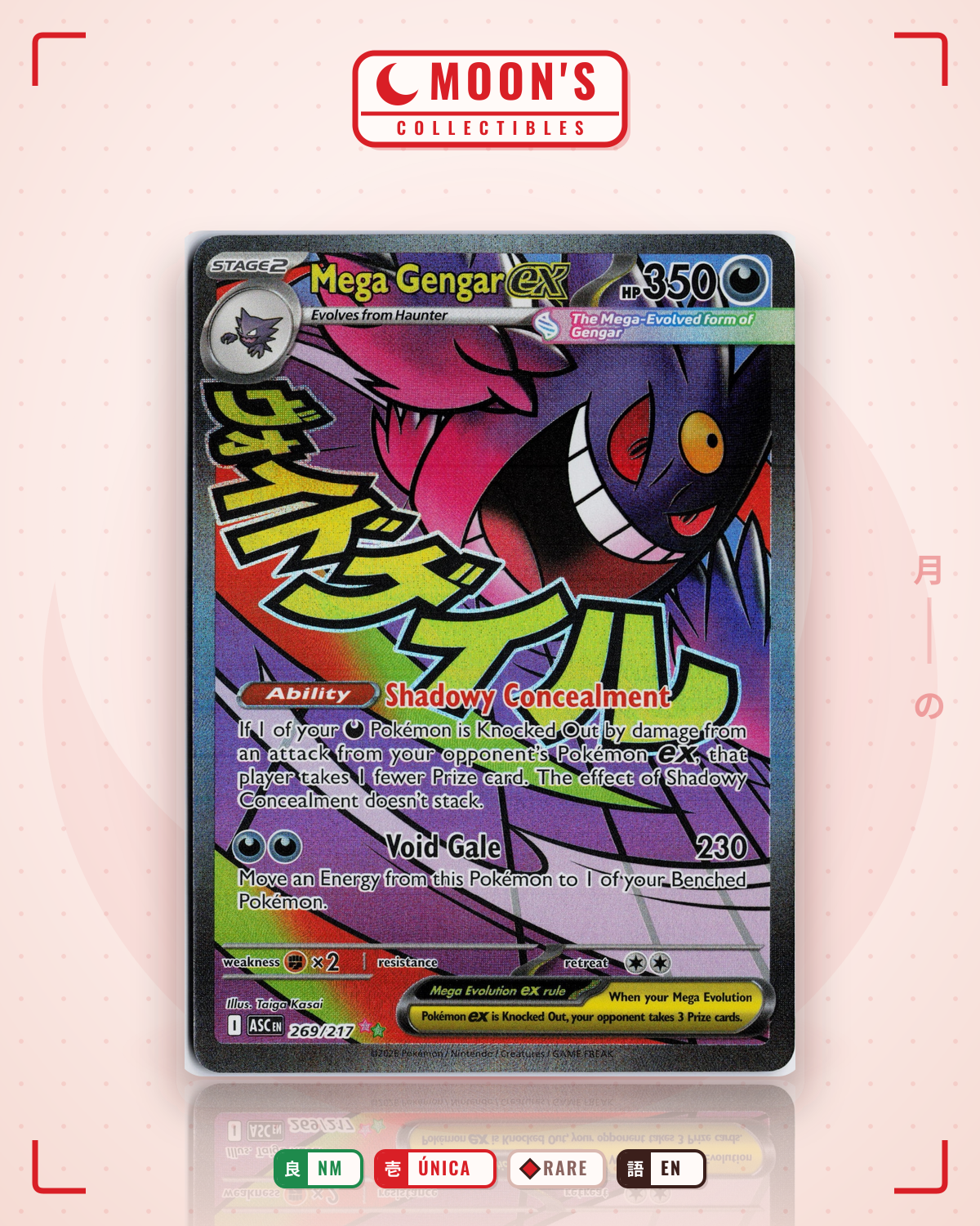 Carta Pokémon Mega Gengar ex · Ascended Heroes #269/217 (NM) — pieza única en Moon's Collectibles México
