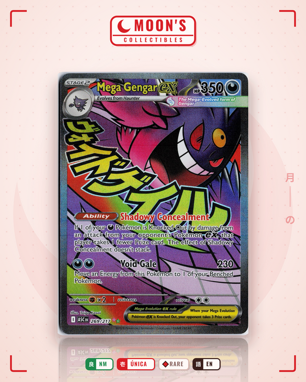 Carta Pokémon Mega Gengar ex · Ascended Heroes #269/217 (NM) — pieza única en Moon's Collectibles México