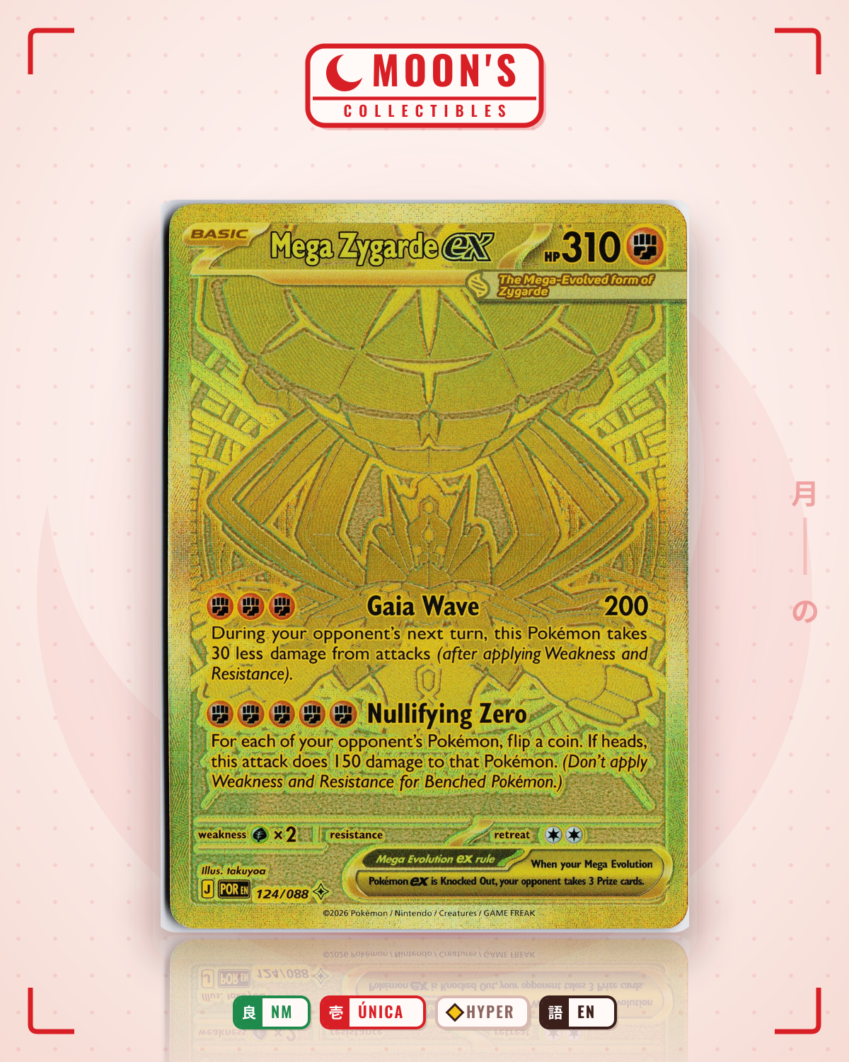 Carta Pokémon Mega Zygarde ex · Perfect Order #124/088 (NM) — pieza única en Moon's Collectibles México