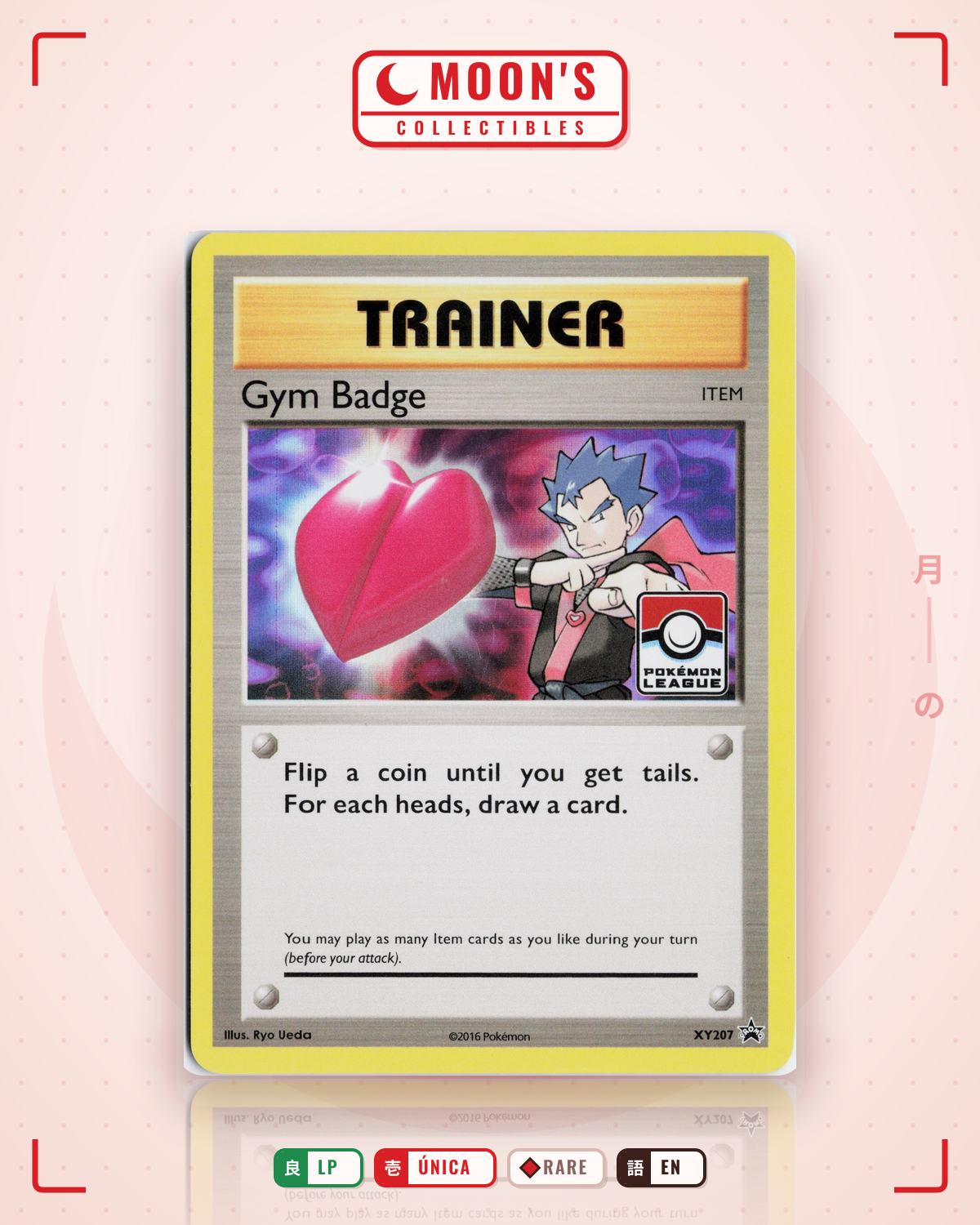 Carta Pokémon Gym Badge · XY Black Star Promos #XY207 (LP) — pieza única en Moon's Collectibles México