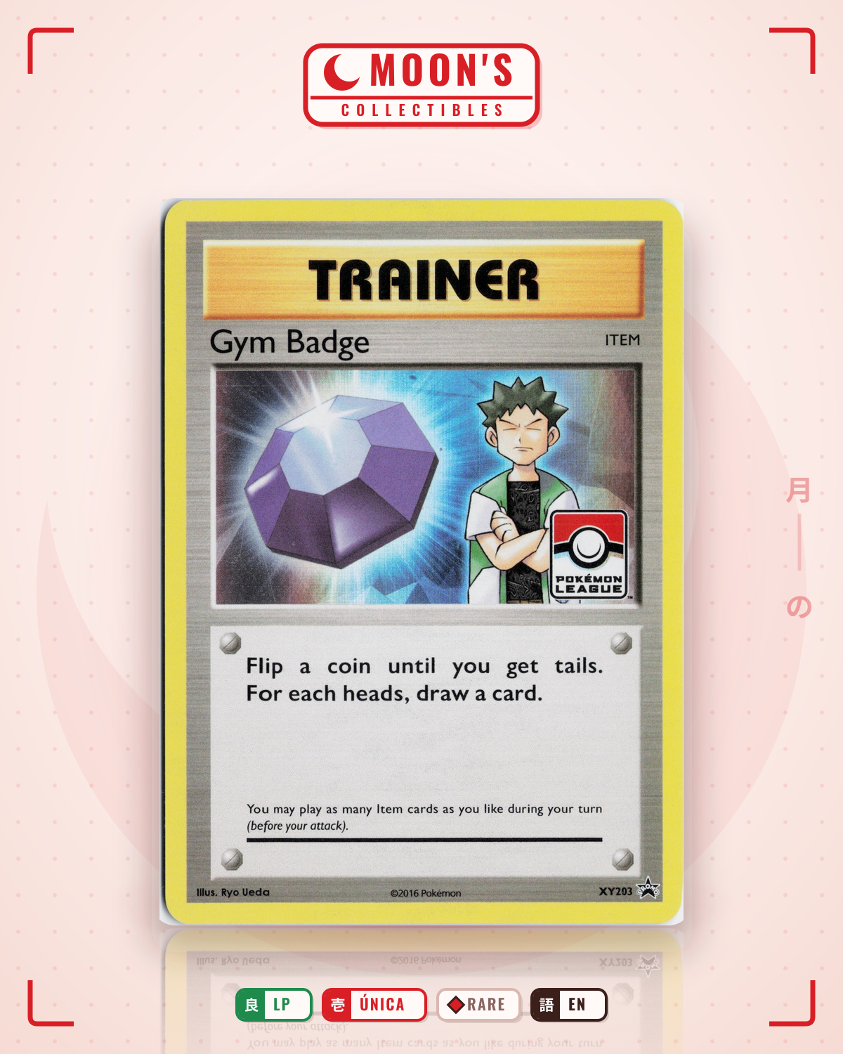 Carta Pokémon Gym Badge · XY Black Star Promos #XY203 (LP) — pieza única en Moon's Collectibles México