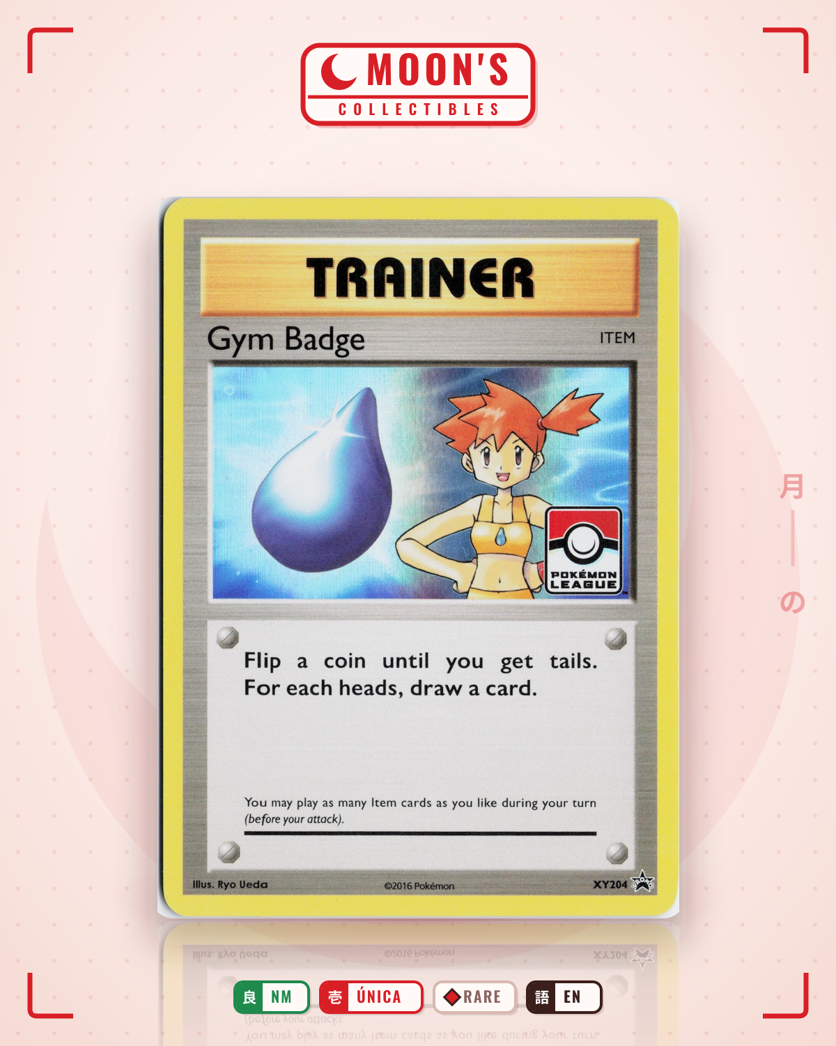 Carta Pokémon Gym Badge · XY Black Star Promos #XY204 (NM) — pieza única en Moon's Collectibles México