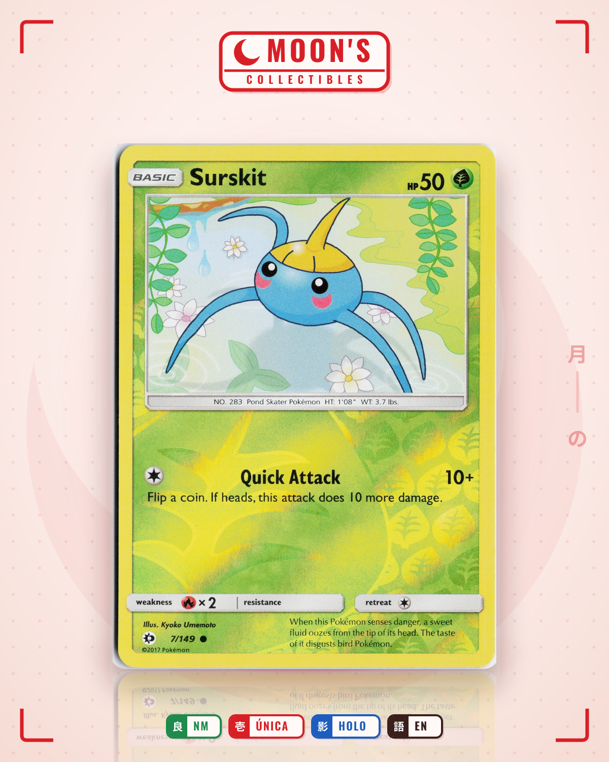 Carta Pokémon Surskit · Rebel Clash #010/192 (NM) — pieza única en Moon's Collectibles México