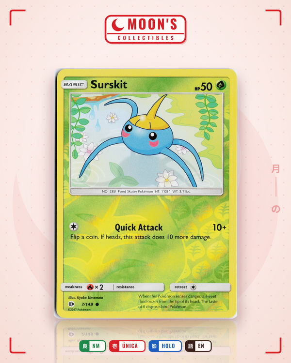 Carta Pokémon Surskit · Rebel Clash #010/192 (NM) — pieza única en Moon's Collectibles México