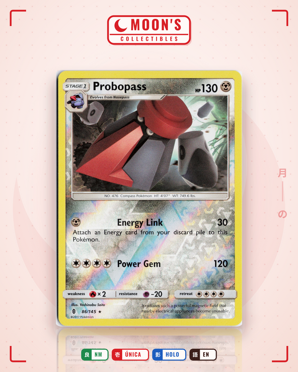 Carta Pokémon Probopass · Guardians Rising #86/145 (NM) — pieza única en Moon's Collectibles México